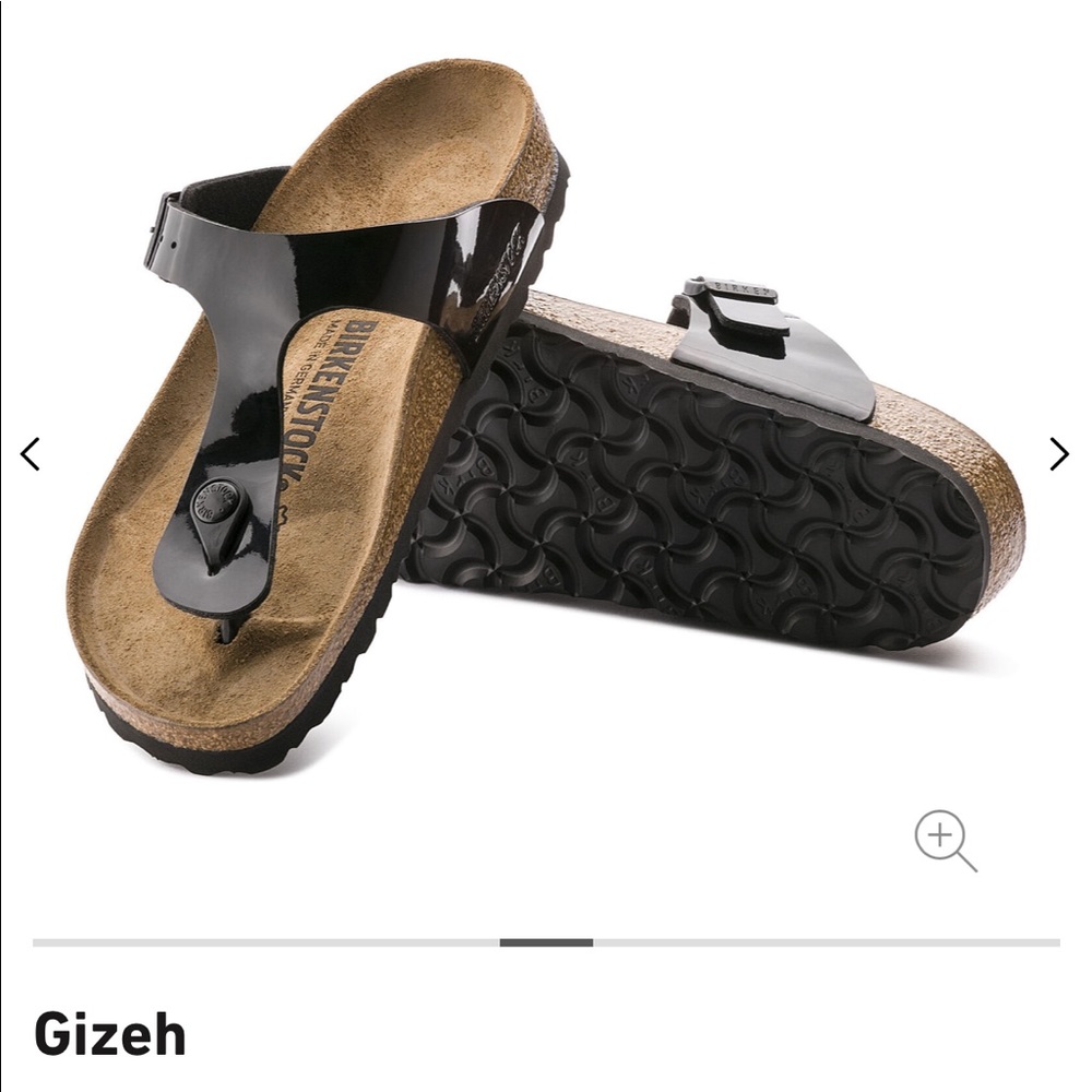 Birkenstock black patent “Gizeh” sandals